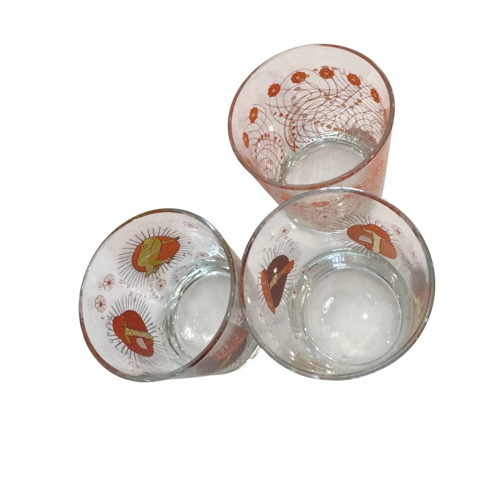 MCM Frog Mushroom Ladybug Drinking Glasses Set 3 Retro IKEA Tumblers Vintage - Picture 3 of 6